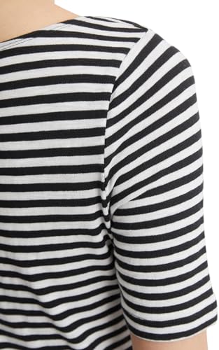 Marc O'Polo Damen T-Shirt mit U-Boot-Ausschnitt gestreift, Mehrfarbig (Multi/Black), XXS – Ansicht 4