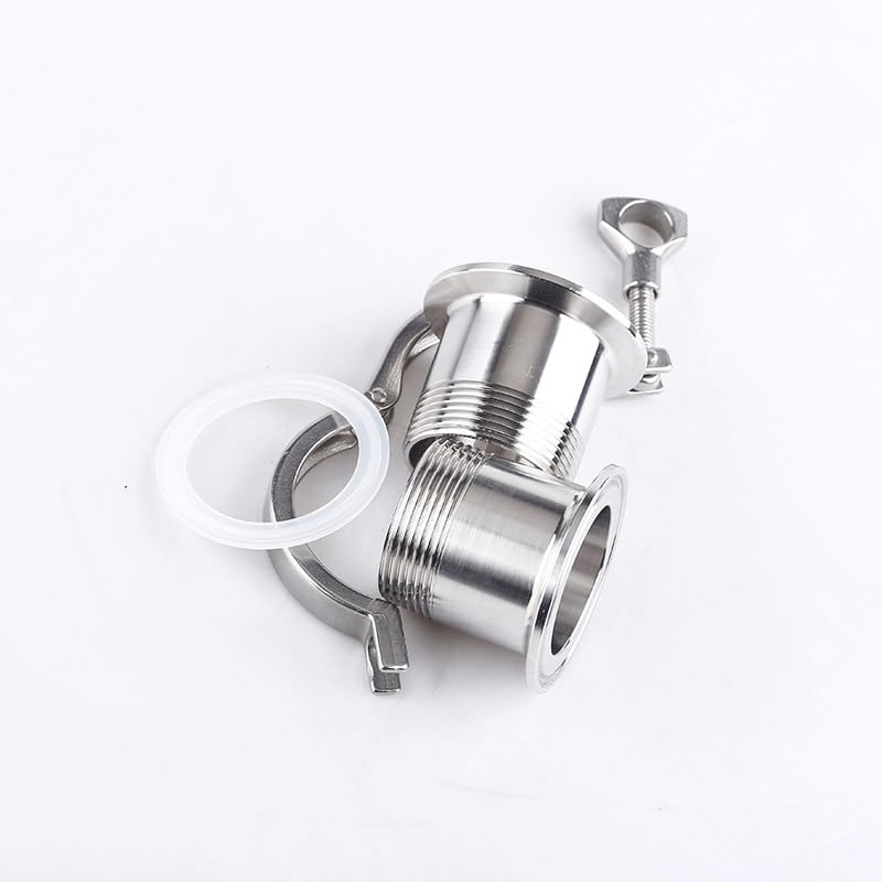 Adapter tulejkowy z gwintem Tri Clamp ze stali nierdzewnej SS304 z łącznikiem rurowym z uszczelką silikonową(DN50 x Ferrule 77.5)