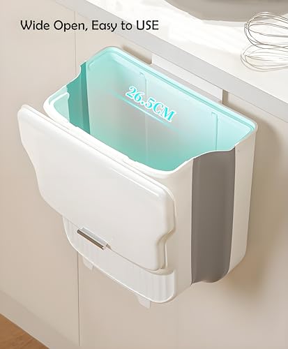 ANKEPEEC Kleiner hängender Mülleimer für Küche mit Deckel, Wandmontage, Abfalleimer für Küchenschrank, Tür, Schrank, Hängender Mülleimer für Wohnmobil, Badezimmer, Schlafzimmer, Wohnzimmer, Büro – Bild 5