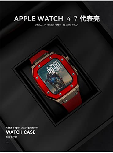 Boîtier métal pour Apple Watch 44mm robuste avec bracelet silicone - 6