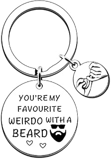 Funny Gifts for Boyfriend Husband Beard Gifts for Men Valentine's Day Anniversary Birthday Gifts for Him You're My Favorite Weirdo Keyring