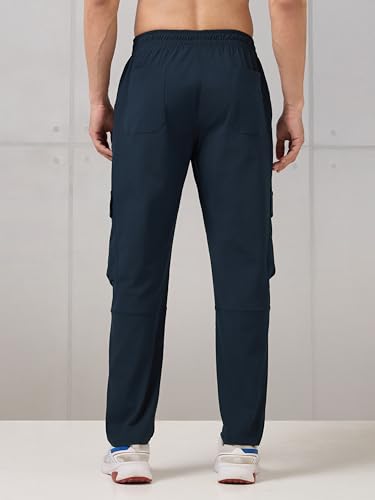 Image of TECHNOSPORT Men's Regular Fit Active Out Cargo Track Pants with UPF50+, Quick Dry for Gym, Sports & Regular Use