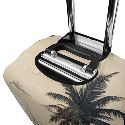 Palm Trees Fishing Boat Luggage Cover Tsa Approved Suitcase Covers for Luggage Elastic Washable Suit Case Covers Anti-Scratch Travel Luggages Sleeve Suitcase Protector Fits 19-30 Inch Case(L) 5