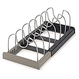 Cigovd Organizador de ollas y sartenes Rack Organizador de Rejillas de Cocina para ollas con Tapa Sartenes Estante Ajustable de Acero Inoxidable