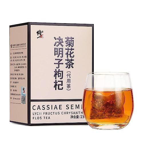 Fullchea - Chrysanthemum Cassia Seed Tea Bag, 20-30 Pcs Teabags For Liver Detox Cleanse 5.29Oz / 150G, Chinese Health Tea - Burdock Root, Goji Berries, Honeysuckle, Osmanthus, Dandelion, Licorice, Barley Combination Herbal Tea #TOP1