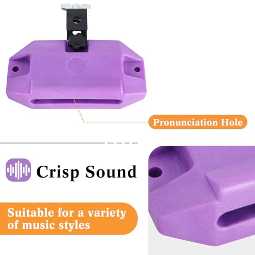Image of RANMIG Jam Block Medium Pitch Jam Block Percussion 5.9 inch Jam Blocks Plastic Musical Percussion Block,Percussion Instrument Kit for Latin, Jazz, Rock, and Pop,Jam Blocks for Drums (Purple)