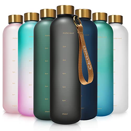Opard Trinkflasche, 1L/800ml Wasserflasche, Auslaufsichere Water Bottle, BPA Frei Sportflasche Zeitmarkierung Wasser Flasche (1000ml - Schwarz, 1000ml) Opard Trinkflasche, 1L/800ml Wasserflasche, Auslaufsichere Water Bottle, BPA Frei Sportflasche Zeitmarkierung Wasser Flasche (1000ml - Schwarz, 1000ml)