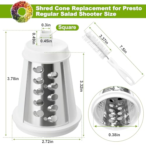 Sthovd Shred Cone Replacement for Presto Regular Salad Shooter 02910 02980, Salad Shooter Sherd Cone Replacement Part Ideal for Shredding Cheese,Grating Chocolate,Pizzas,Kitchen Essential (with brush) by Sthovd - Image 4