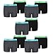Produktbild PUMA 10 er Pack Boxer Boxershorts Jungen Kinder Unterhose Unterwäsche, Farbe:376 - India Ink/Turquoise, Bekleidung:176