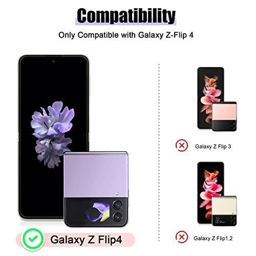 Ksridote For Samsung Z Flip 4 Case With Card Holder & Ring Samsung Wallet Case Galaxy Z Flip 4 Wallet Case Cell Phone Case Wallet Gift For Women, Purple #TOP4