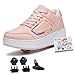 Rolling Skate Shoes for Boys Girls Roller Sneaker with Wheels Fashion Footwear Skate Wheeled Shoe for Kids Christmas Birthday Children Show Gift Pink
