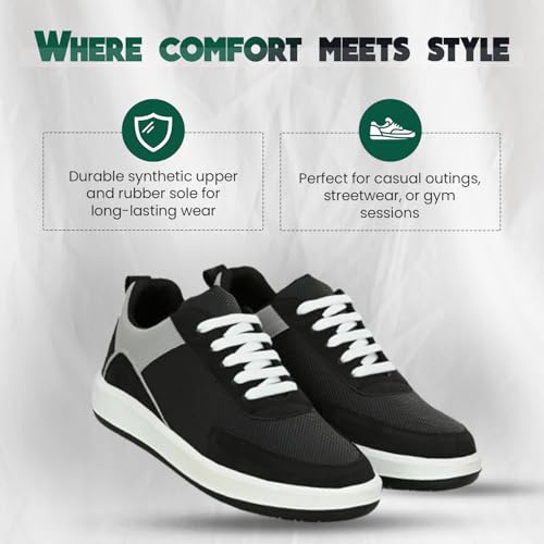 Image of STANPHORD Men Colourblock Chunky Sneakers | Synthetic Lace-Up Sports Casual Shoes | Rubber Sole | Streetwear Walking College Wear (TPBT 8011)