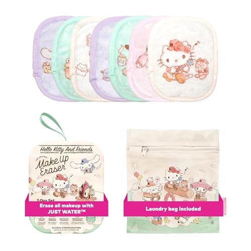 MakeUp Eraser The Original MakeUp Eraser 7-Day Set, Erase All Makeup with Just Water, Including Waterproof Mascara, Eyeliner, Foundation, Lipstick, Sunscreen, and More! Hello Kitty Cutie Pie, 7ct