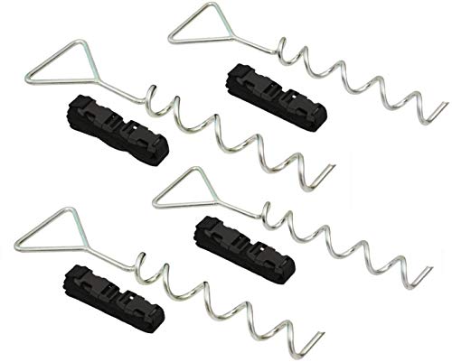 Delex Heavy Duty Galvanized Trampoline Anchor Peg Kit/Tie Down Kit, Fits all Trampolines. Ground Camp Swings, Garden Sheds, Play Sets and much more Tent Fish