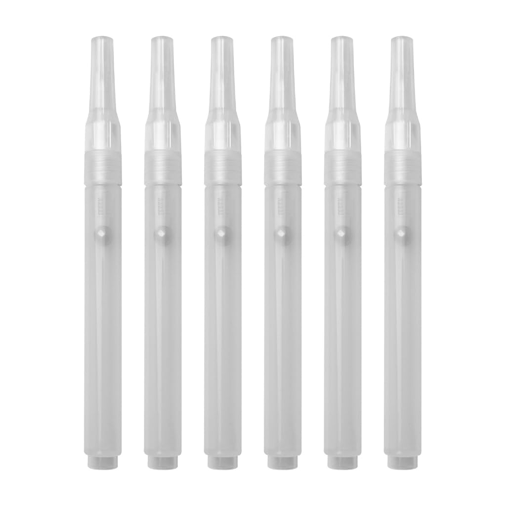 Gmbylby Multicolored 6Pcs Clear Empty Brush Pen Refillable Acrylics Marker Paint For Painting On Paper Wood
