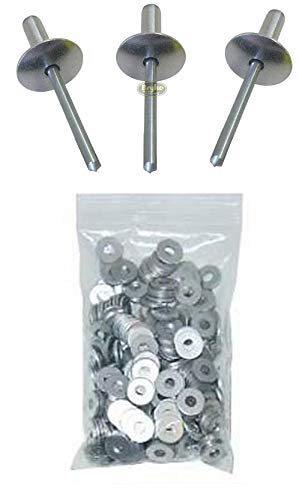 Large Head Mill Rivets Pop Rivet 250ct 3/16" with 250pk. Backup Washers Racing