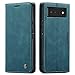 Kowauri for Google Pixel 6 Case,Leather Wallet Case Classic Design with Card Slot and Magnetic Closure Flip Fold Case for Google Pixel 6 2021 (Teal)