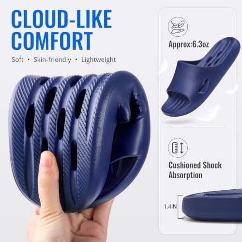Image of Aoowoll Mens Shower Shoes With Holes Dry Quickly Bath Slippers Womens Non Slip Indoor Home Bedroom Pool Spa Guest College Dorm