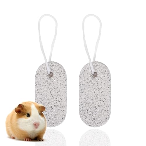 2 Stück Haustier Zähne Schleifstein Mineral 9x4.5cm Molaren Stein für Kaninchen Eichhörnchen Hamster und andere kleine Haustiere