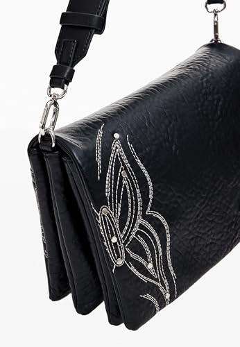 Desigual Sac à main en polyuréthane pour femme, noir, Noir, Taille unique