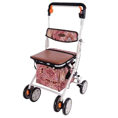 EnergyLion 手押し車 高齢者 ショッピングカート 高齢者 手押し車老人 シルバーカー 歩行機 老人カート 高齢者向けショッピングカート 高齢者用カー シルバーカー 折りたたむ (ハンドブレーキ)