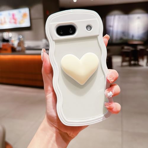Coque Google Pixel 8A mignon cœur 3D, le cadeau parfait pour elle - 2