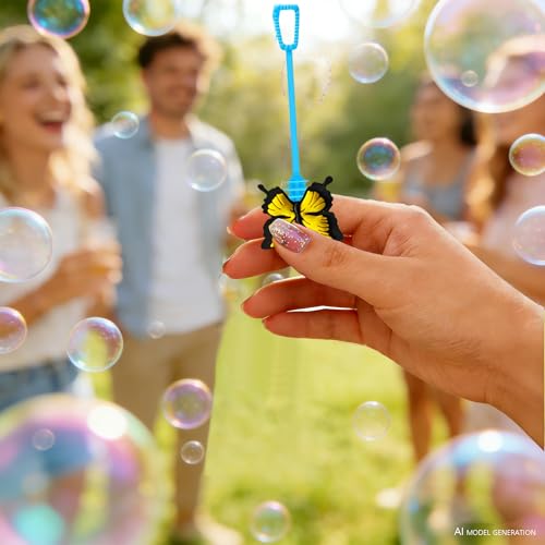 20 Piezas Varitas de Burbujas para Jardín con Diseño de Mariposa y Abeja para Fiestas de Cumpleaños y Día de la Madre miniatura 4