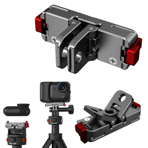 For insta360 Go Ultraカメラ用マグネット式クイックリリースベース(1/4インチネジ穴付き)、防振設計 マグネッ ト拡張マウント 磁気マグネッ ト拡張マウン ト アルミニウム三脚/自撮り棒/自転車/バイク/車への簡単取り