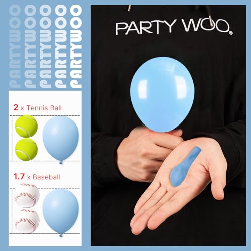 Image of PartyWoo Light Blue Balloons 100pcs 5 Inch Small Mini Baby Pastel Sky Aqua Blue Balloons for Graduation Baby Shower Gender Reveal Weddings Anniversary Birthday Bachelorette Party Decorations Blue-Y4