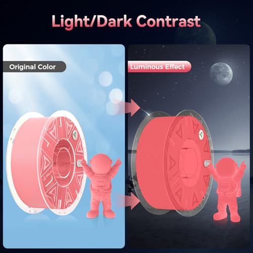 Image of Creality 3D Luminous PLA Printer Filament, Halloween Decor, Glow in The Dark Filament, Best with UV Lamps, 1.75mm, Fit Most FDM 3D Printers, 1kg Spool(2.2lbs), Pink