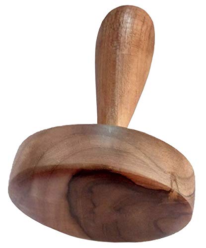 Image of Ace Wood Crafts Wooden Roti Chapati Press Tool, Traditional Round Flatbread Maker with Handle, Brown