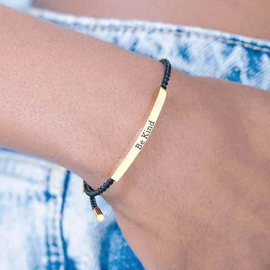 Be Kind of a Bitch Bracelet, Stainless Steel Best Bitches Motivational Tube Bracelet Adjustable Hand Braided Wrap Bracelet for Women Jewelry Gifts Inspirational Gifts for4