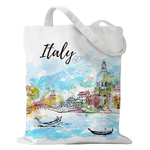 Sitsink Italy Bags Travel Souvenir Gifts - Reusable Tote Bag Italy Travel Gift Europe Must Haves Trip Essentials for Women Friends