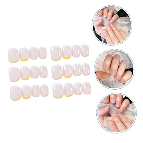 Healvian 1 Caixa De Desgaste De Unhas Unhas Postiças Destacáveis ​​Unhas Falsas Decoração De Pérolas