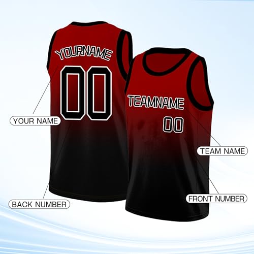 Image of Custom Basketball Jersey for Men - Personalized Name & Number, Embroidered or Printed, Athletic Shirt for Kids, Boys & Youth