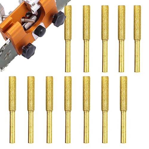 Kit de afilado de motosierra, juego de 12 piezas de piedra rotativa, puntas de ajuste de taladro surtidas para pulir dientes de motosierra eléctrica, herramientas para taller, tareas de corte de