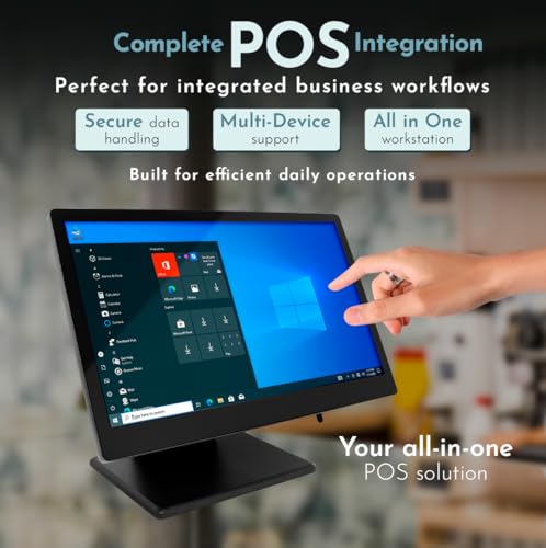 Image of M8W All-in-One POS Terminal, 15.6 inch Touchscreen, Windows 11, Intel Core i5 5th Gen, 8GB RAM, 128GB SSD, Point of Sale System for Retail, Restaurant & Business Use