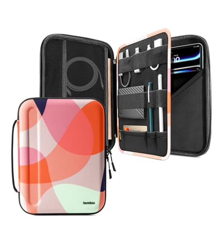 tomtoc Portfolio Funda para 11 Pulgadas iPad Pro M4 OLED 2024, 11 Pulgadas iPad Air M2 2024, 11 Pulgadas iPad Pro M2&M1, iPad Air 5, iPad 10, Funda Rígida para Magic/Smart Keyboard con Accesorios