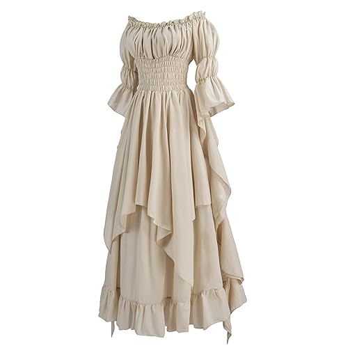 LTAKK Renaissance Dress Women Medieval Costume Victorian Dresses Peasant Gothic Fairy Witch Wedding Under Dress3