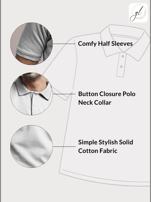Image of GRECIILOOKS T-Shirt | Regular Fit Polo T-Shirt for Men | Plain T Shirt | Casual T Shirt for Men | Men's T Shirt | Stylish Men's T Shirts | Half Sleeve T Shirt
