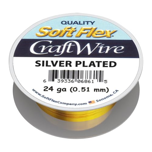 Alambre para hacer joyas BeadHobby flexible de calibre 24 que no se deslustra, 14m