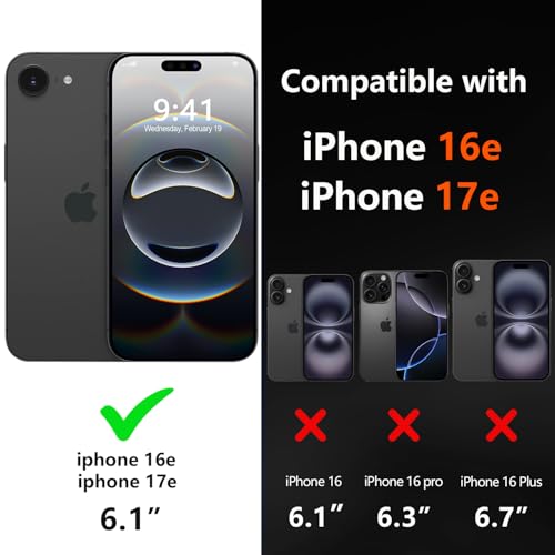 Diverbox for iPhone 16e Case & iPhone 17e Case [Compatible with MagSafe] [Shockproof] [Dropproof] [with Screen Protector ] Heavy Duty Protection Phone Cover (Black) by Diverbox - Used condition - US$4.20