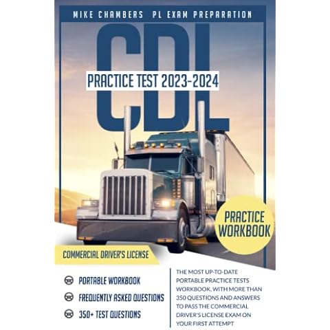 CDL Practice Tests 2023-2024: The most up-to-date Portable Practice Tests Workbook Cover