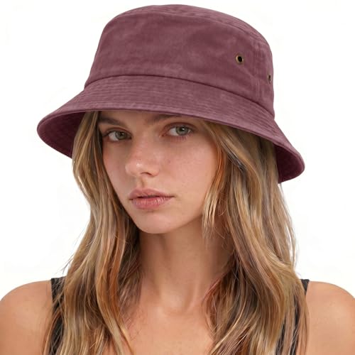 Voqeen Fischerhut Damen Baumwolle Sonnenhut UV-Schutz Sommer Bucket Hat Unisex Faltbarer Fischerhüte Herren Strand Outdoor