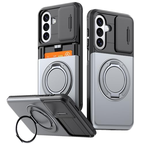 Coque Samsung S24 FE porte-carte gris idéal pour voyager léger sans portefeuille encombrant