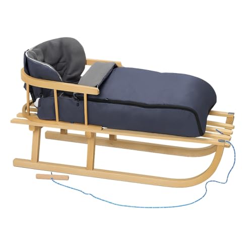 Holzschlitten Kinderschlitten Rodelschlitten Schlitten Klassischer aus...