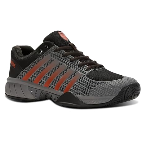 K-Swiss Men's Express Light Pickleball Shoe, Steel Gray/Jet Black/Spicy Orange, 8.5 M