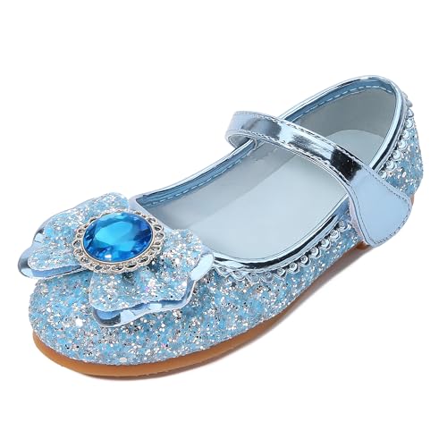 YOSICIL Fille Chaussures de Princesse Sandale à Talon Haut Enfant Ballerine Argenté Argenté Doux Halloween Noël Anniversaire pour Mariage à Talon...
