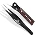 Professional Sharp Tweezers Pointed Tip | Stainless Steel, Fine Tip Needle Nose Tweezers for Women and Men | Facial & Eyebrow Hair, Ticks, Precision Splinter & Ingrown Hair Removal (Pack 5)