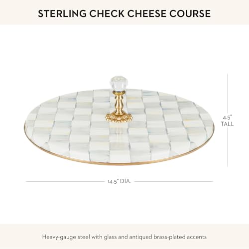 MACKENZIE-CHILDS Cheese Course, Cute Cheese Board and Serving Board for Charcuterie, Gray-and-White Sterling Check by MACKENZIE-CHILDS - Image 4